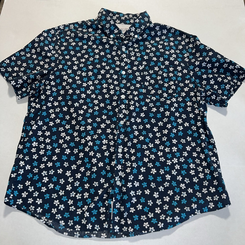 Peguin by Munsing Men's Blue Flower Button-Down Shirt Size XXL